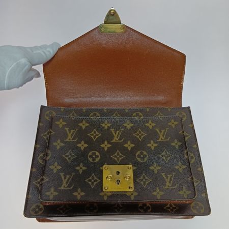  LOUIS VUITTON ルイヴィトン モノグラム モンソー ビジネスバッグ ストラップ・カギ無 M51185 ブラウン ポケット中ベタつき有