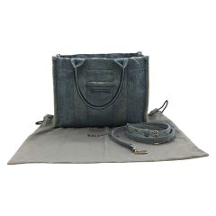  BALENCIAGA バレンシアガ 2WAYトートバッグ ハードウェアスモール  デニム 671402 ブルー Cランク