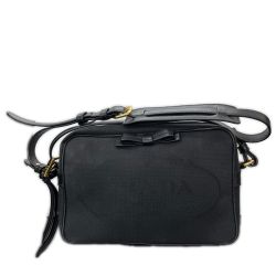 ◎◎ PRADA プラダ ショルダーバッグ　ロゴジャガード　リボン 1BH089 ブラック Bランク