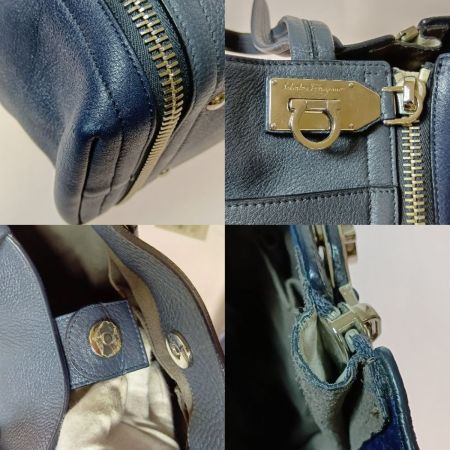  Salvatore Ferragamo サルヴァトーレフェラガモ ガンチーニ トートバッグ EE-21 E084 ネイビー