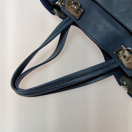  Salvatore Ferragamo サルヴァトーレフェラガモ ガンチーニ トートバッグ EE-21 E084 ネイビー