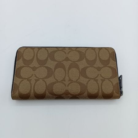  COACH コーチ アコーディオン ウォレット シグネチャー キャンバス 長財布 58112 ベージュ x ブラック