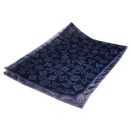  LOUIS VUITTON ルイヴィトン ストール ショール ロゴ コットン100% 綿  パープル