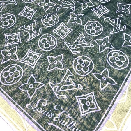  LOUIS VUITTON ルイヴィトン ストール ショール ロゴ コットン100% 綿  パープル