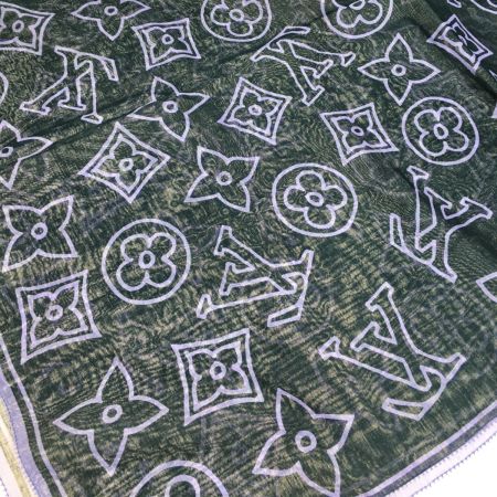  LOUIS VUITTON ルイヴィトン ストール ショール ロゴ コットン100% 綿  パープル