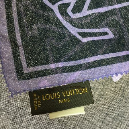  LOUIS VUITTON ルイヴィトン ストール ショール ロゴ コットン100% 綿  パープル