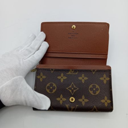  LOUIS VUITTON ルイヴィトン モノグラム ポルト モネ・ビエ トレゾール 2つ折り財布 M61730 ブラウン