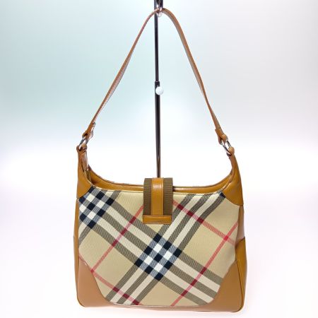  BURBERRY バーバリー ノバチェック ワンショルダーバッグ キャメル