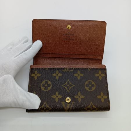  LOUIS VUITTON ルイヴィトン モノグラム ポルト モネ・ビエ トレゾール 2つ折り財布 M61730 ブラウン