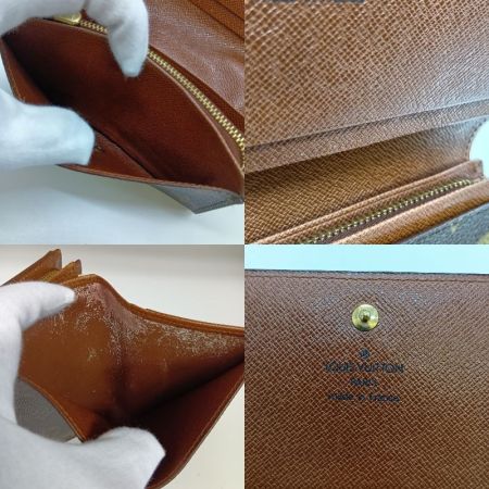  LOUIS VUITTON ルイヴィトン モノグラム ポルト モネ・ビエ トレゾール 2つ折り財布 M61730 ブラウン