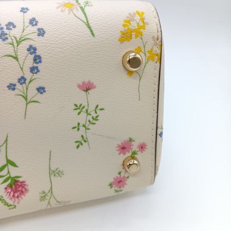  COACH コーチ 2WAYバッグ 花柄 フラワー ショルダー ハンドバッグ C3100 ホワイト x ピンク
