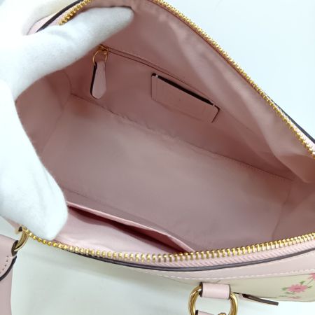  COACH コーチ 2WAYバッグ 花柄 フラワー ショルダー ハンドバッグ C3100 ホワイト x ピンク