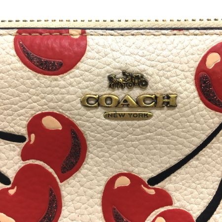  COACH コーチ アコーディオン ジップ ウォレット ウィズ チェリー プリント CA802
