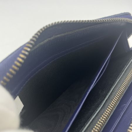  BOTTEGA VENETA ボッテガヴェネタ イントレチャート パイソン×レザー ラウンドファスナー 長財布 S01921363V  ネイビー 箱付