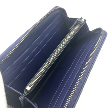  BOTTEGA VENETA ボッテガヴェネタ イントレチャート パイソン×レザー ラウンドファスナー 長財布 S01921363V  ネイビー 箱付