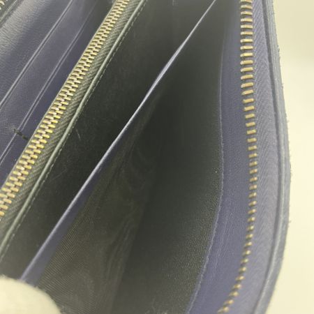  BOTTEGA VENETA ボッテガヴェネタ イントレチャート パイソン×レザー ラウンドファスナー 長財布 S01921363V  ネイビー 箱付