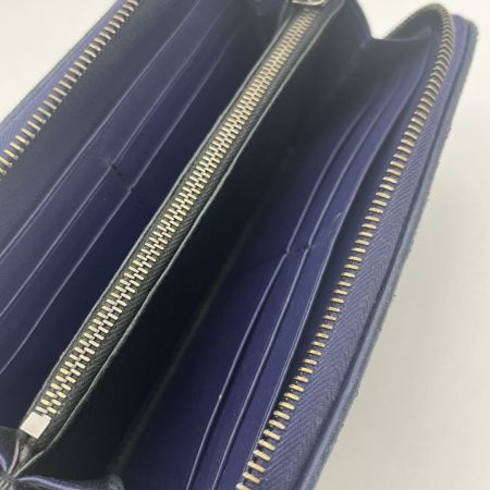  BOTTEGA VENETA ボッテガヴェネタ イントレチャート パイソン×レザー ラウンドファスナー 長財布 S01921363V  ネイビー 箱付