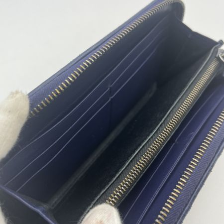  BOTTEGA VENETA ボッテガヴェネタ イントレチャート パイソン×レザー ラウンドファスナー 長財布 S01921363V  ネイビー 箱付