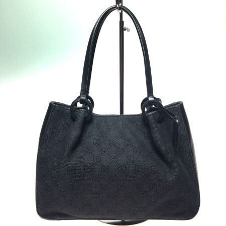  GUCCI グッチ ブラック 黒 GGキャンバス　レザートートバッグ 　ショルダーバッグ レディース 101919 ブラック