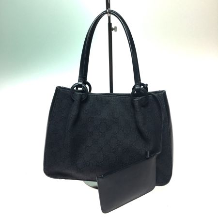  GUCCI グッチ ブラック 黒 GGキャンバス　レザートートバッグ 　ショルダーバッグ レディース 101919 ブラック