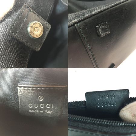  GUCCI グッチ ブラック 黒 GGキャンバス　レザートートバッグ 　ショルダーバッグ レディース 101919 ブラック