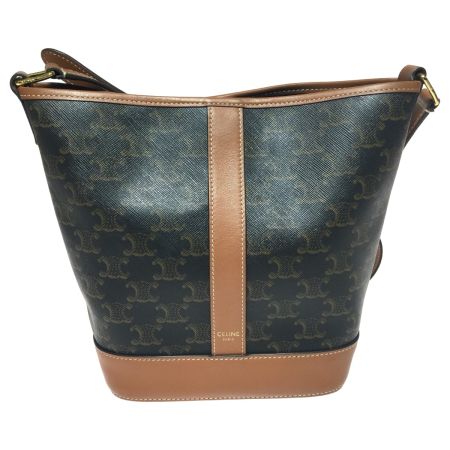  CELINE セリーヌ  ショルダーバッグ　トリオンフキャンバス スモールバケット F・CU・2230 タン