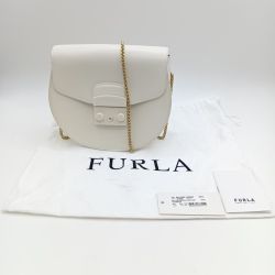 ◎◎ FURLA フルラ メトロポリス ミニ クロスボディ ラウンド ショルダーバッグ BATJEP0 ホワイト Bランク