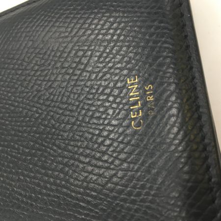  CELINE セリーヌ コンパクトウォレット トリオンフ チャーム  グレインドカーフスキン  U-IE-4284 ブラック