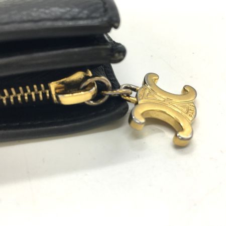  CELINE セリーヌ コンパクトウォレット トリオンフ チャーム  グレインドカーフスキン  U-IE-4284 ブラック
