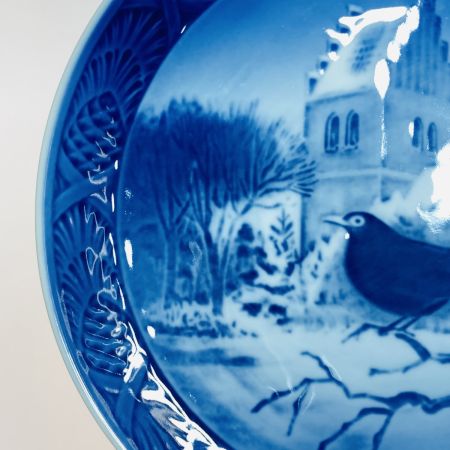  ROYAL COPENHAGEN ロイヤル・コペンハーゲン 教会の黒鳥  Blackbird at Christmas Time 1966 イヤープレート