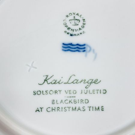  ROYAL COPENHAGEN ロイヤル・コペンハーゲン 教会の黒鳥  Blackbird at Christmas Time 1966 イヤープレート