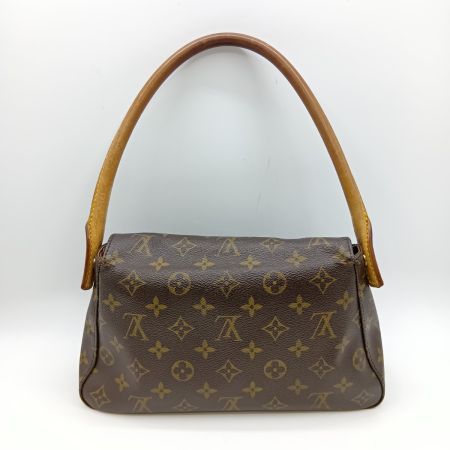  LOUIS VUITTON ルイヴィトン モノグラム ミニルーピング ハンドバッグ M51147 ブラウン 内破れ・内側補修有