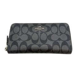 ◎◎ COACH コーチ シグネチャー ラウンドファスナー財布 F39670 ブラック Bランク
