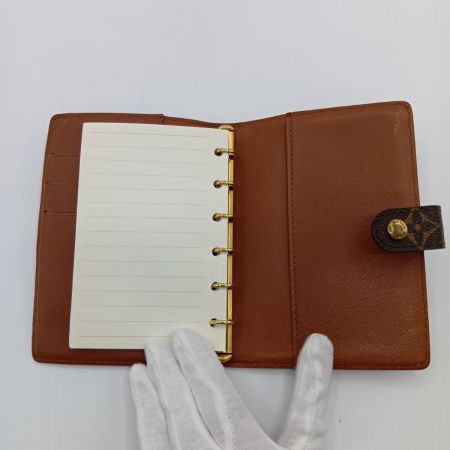  LOUIS VUITTON ルイヴィトン モノグラム アジェンダPM 6穴 手帳カバー R20005 ブラウン