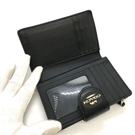  COACH コーチ 2つ折り財布シグネチャー C0082 ブラック