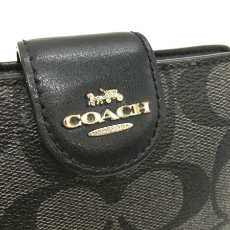  COACH コーチ 2つ折り財布シグネチャー C0082 ブラック