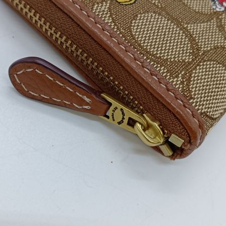  COACH コーチ スモール ジップアラウンドウォレット ミッキーマウス プリント 財布 CN035 ブラウン