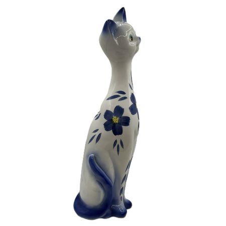   昭和レトロ  猫 陶器  花柄 ペア キズ 欠けあり