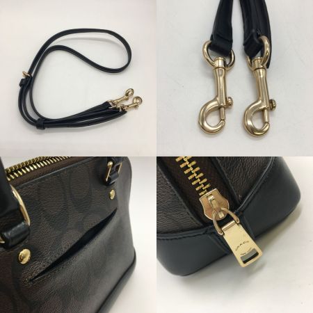  COACH コーチ 2WAYバッグ COACH シグネチャー  F27588 ブラック×ブラウン