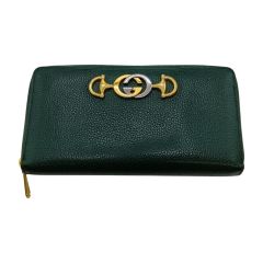  GUCCI グッチ ズゥミ ラウンドファスナー 長財布 570661 1147 グリーン Bランク