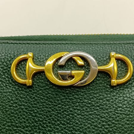  GUCCI グッチ ズゥミ ラウンドファスナー 長財布 570661 1147 グリーン