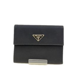 ◎◎ PRADA プラダ 3つ折り財布  ブラック  キズ・ヨゴレ・内側変色 Cランク
