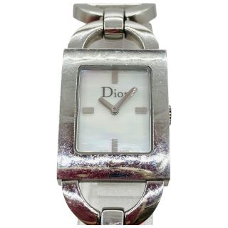 Christian Dior クリスチャンディオール スクエア ピンクシェル文字盤 レディース クォーツ 腕時計 キズ有 D78-109 Christian Dior クリスチャンディオール スクエア ピンクシェル文字盤