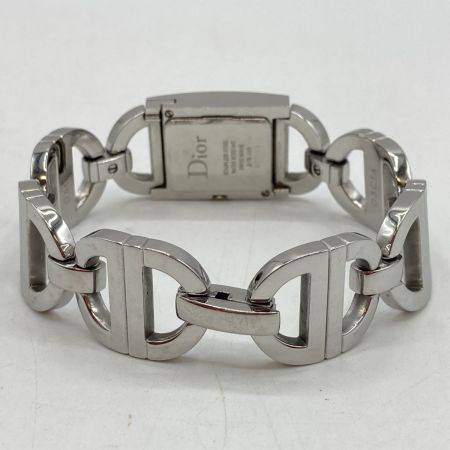  Christian Dior クリスチャンディオール スクエア ピンクシェル文字盤 レディース クォーツ 腕時計 キズ有 D78-109