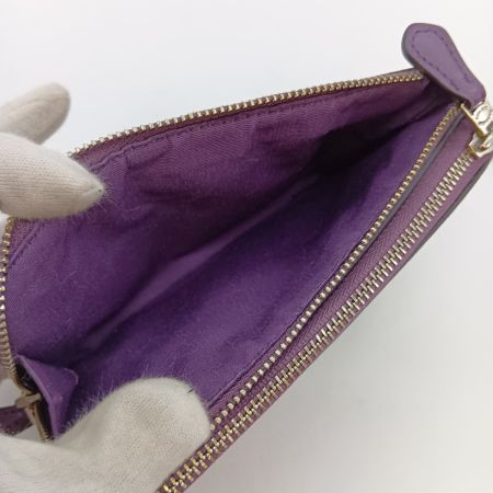  COACH コーチ ダブル コーナー ジップ リストレット シグネチャー キャンバス ポーチ F87591 ベージュ