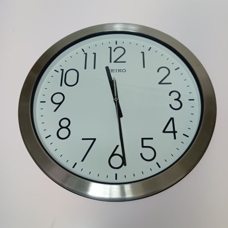  SEIKO セイコー 防湿・防塵型 掛け時計 クオーツ KH407S シルバー x ホワイト 動作確認済
