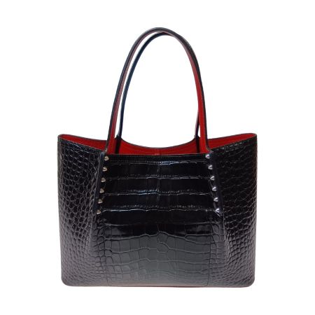  Christian Louboutin クリスチャンルブタン カバロック クロコ型押し トートバッグ 3205189 ブラック