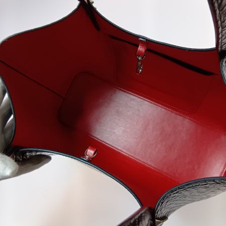  Christian Louboutin クリスチャンルブタン カバロック クロコ型押し トートバッグ 3205189 ブラック