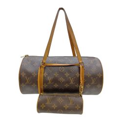 ◎◎ LOUIS VUITTON ルイヴィトン モノグラム パピヨン30 ハンドバッグ M51385 ブラウン ポーチ付 Cランク