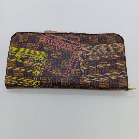  LOUIS VUITTON ルイヴィトン ダミエ ポルトフォイユ・アンソリット 長財布 Ｎ63025 ブラウン イニシャル有